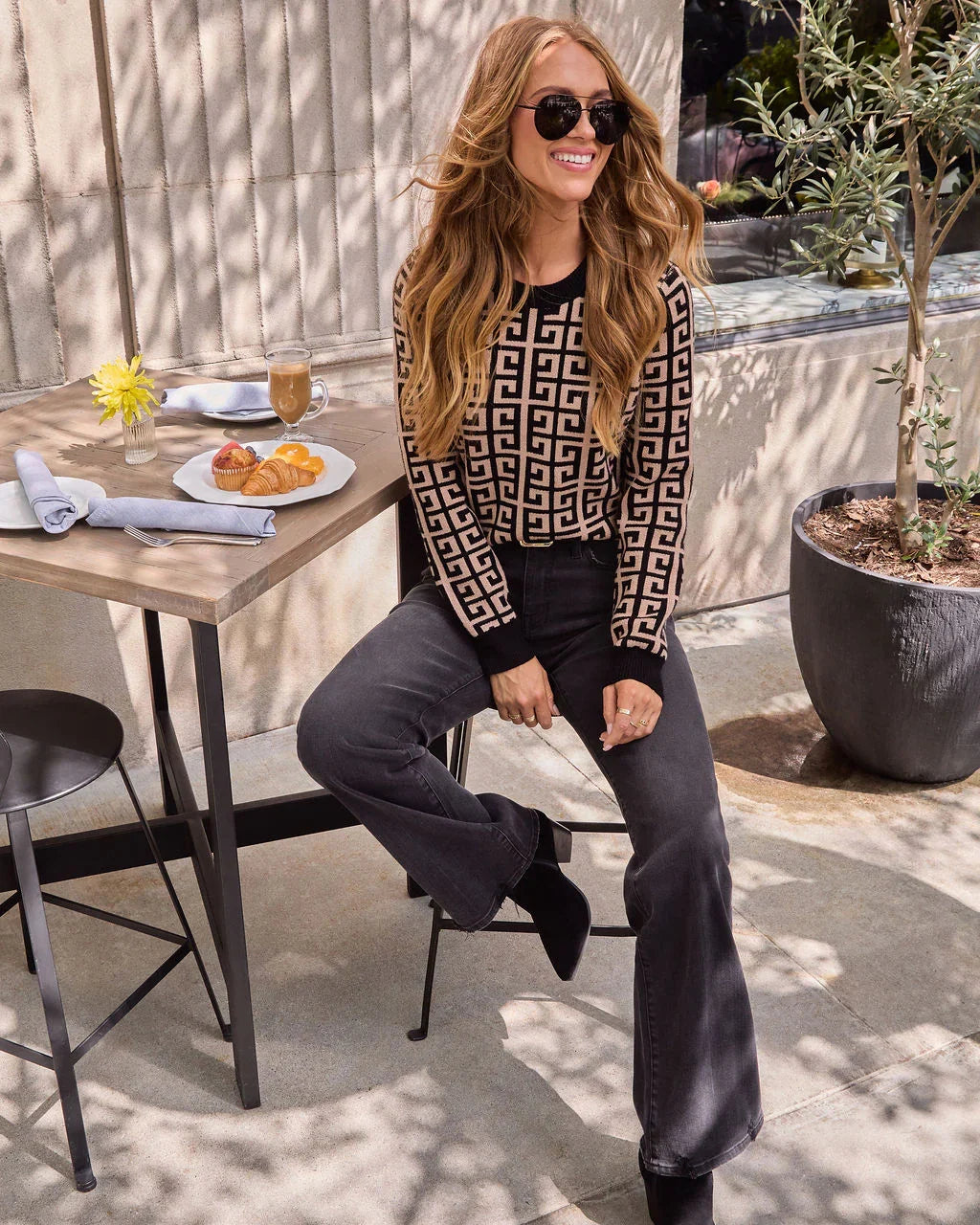 Taste Maker Printed Pullover Sweater