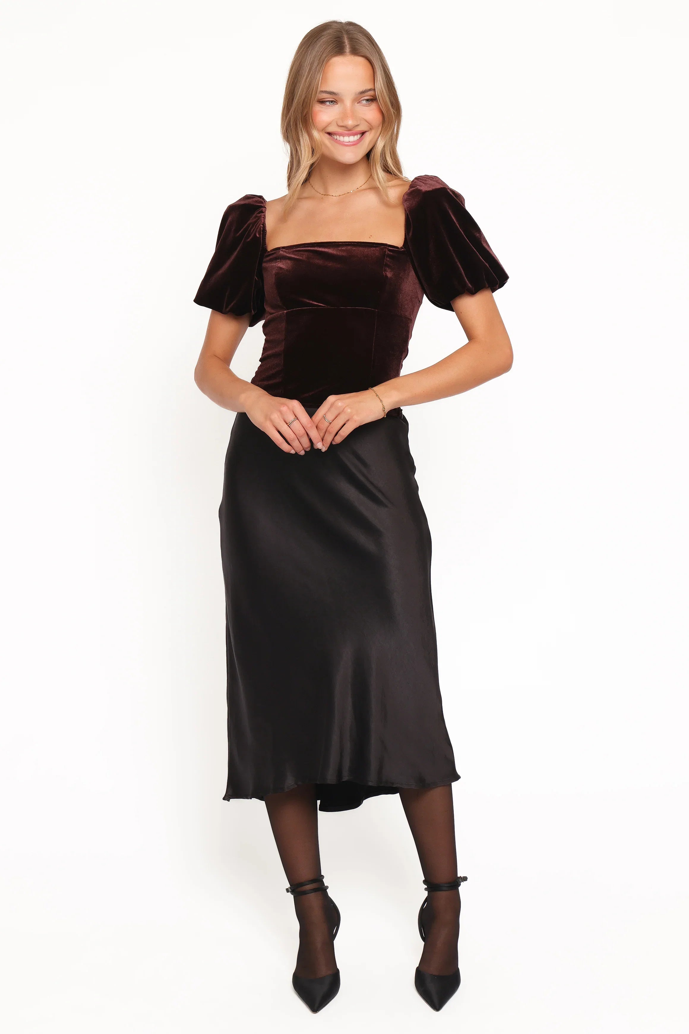 Elyria Puff Sleeve Top Chocolate