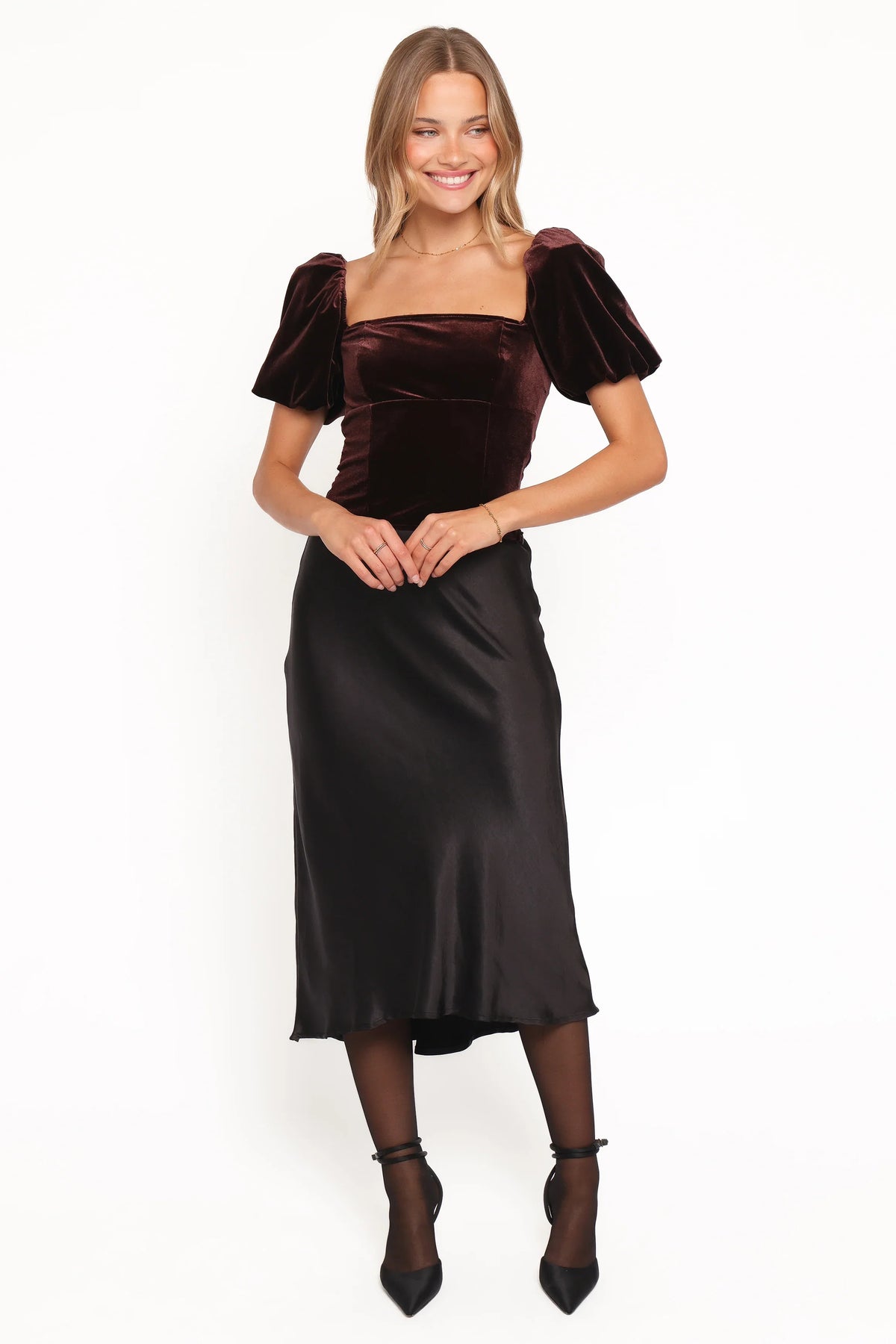 Elyria Puff Sleeve Top Chocolate