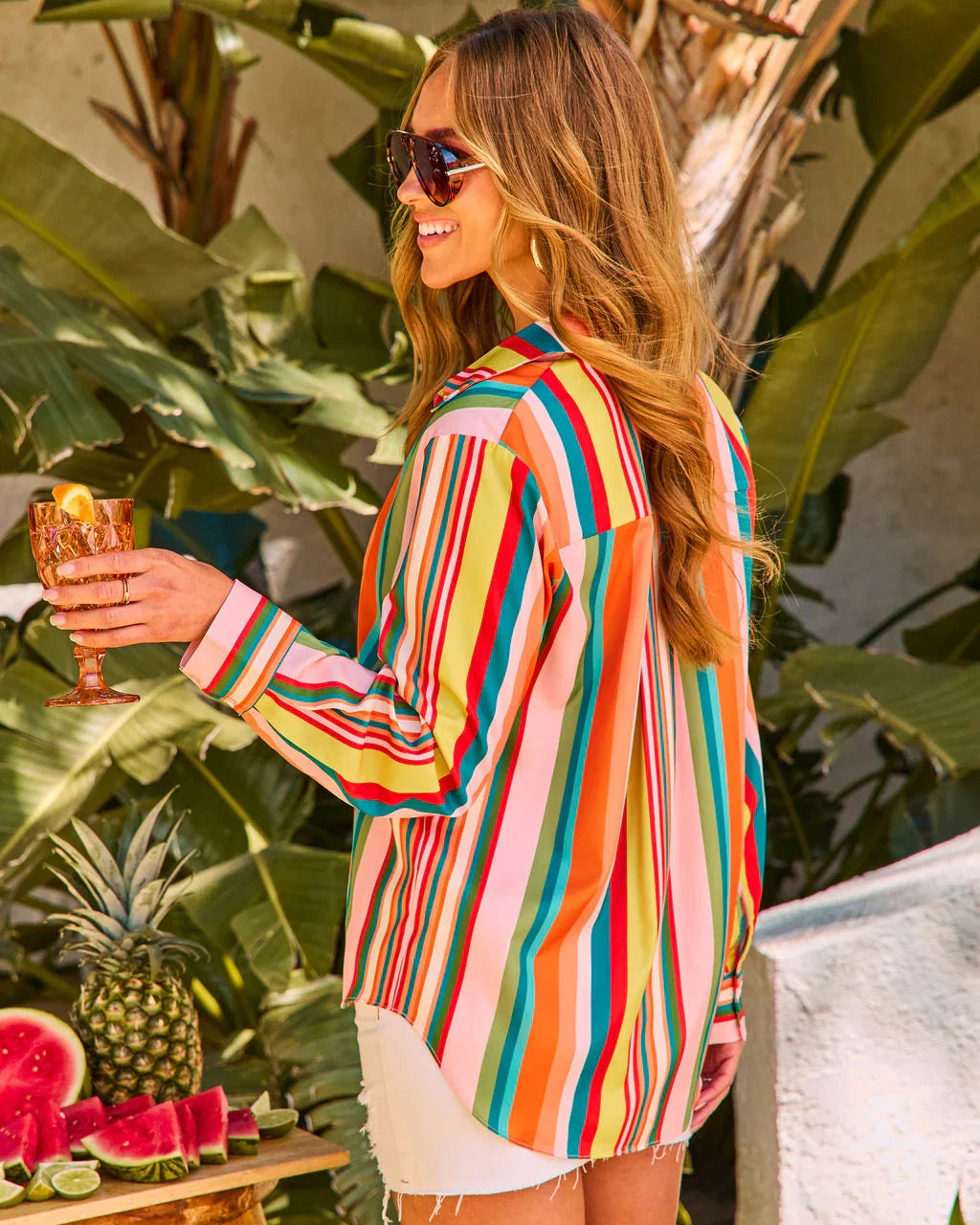 Sundazed Striped Button Down Top