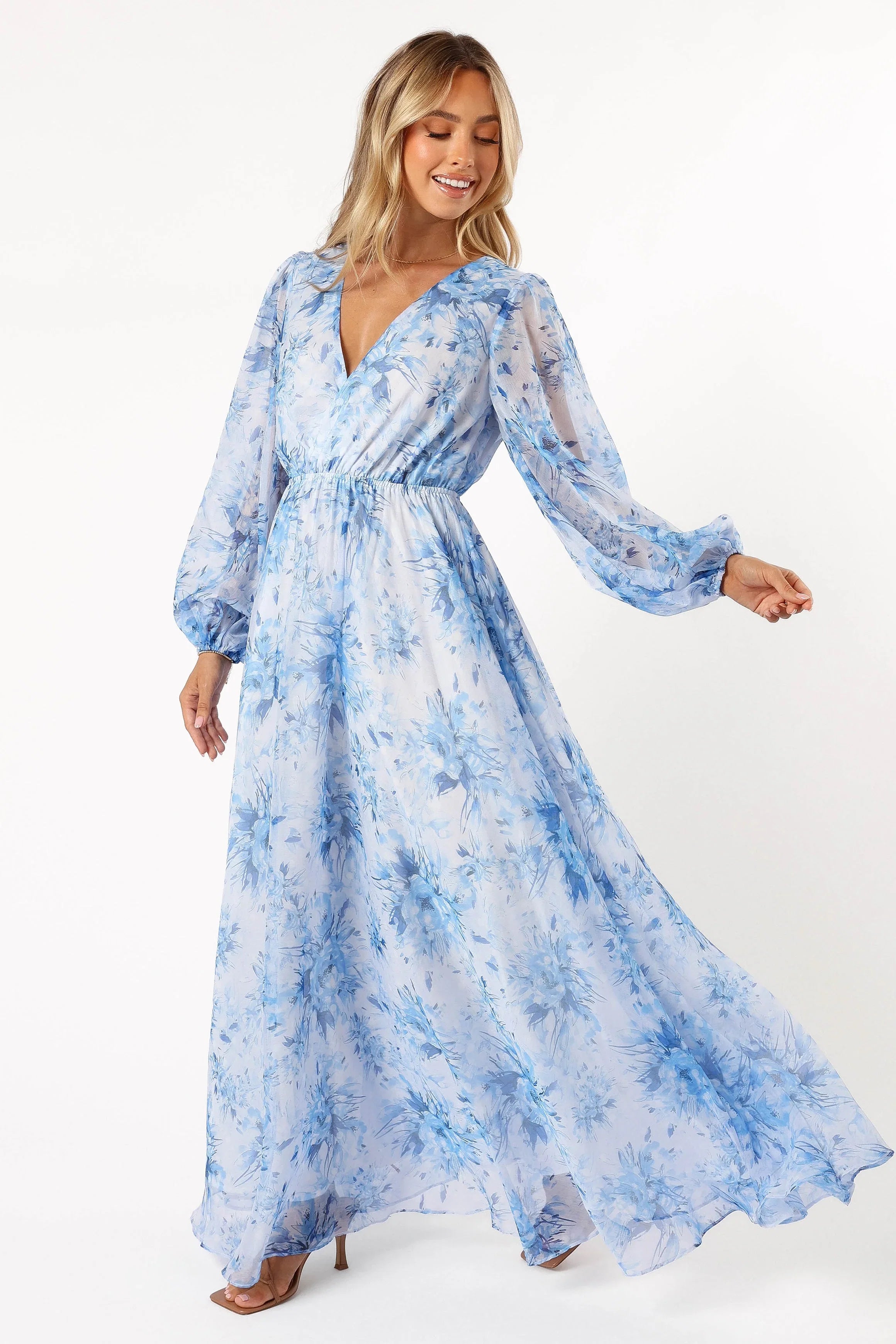 Anisa Maxi Dress Blue Floral
