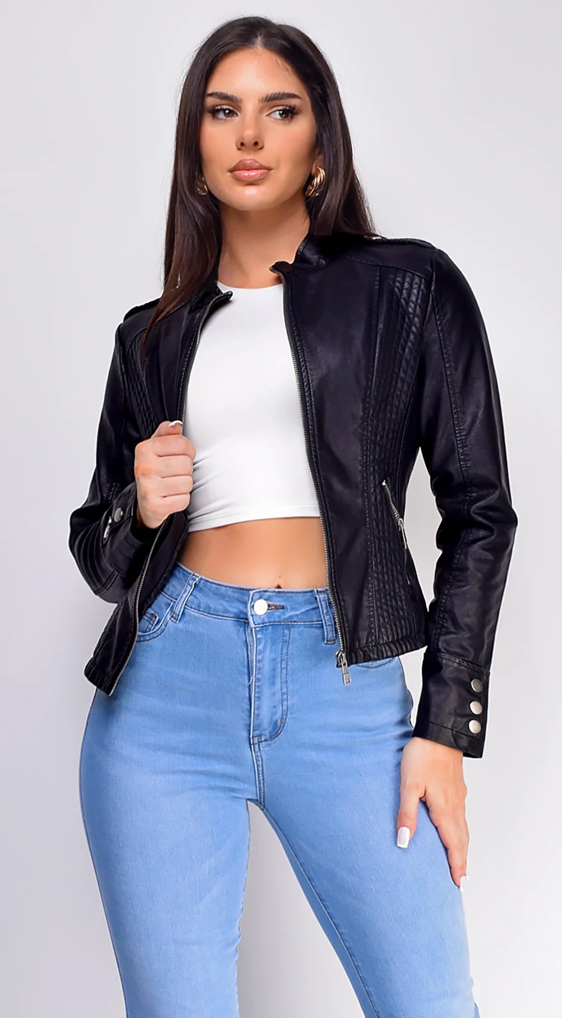 Boston Everyday PU Leather Jacket Black