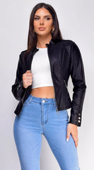 Boston Everyday PU Leather Jacket Black