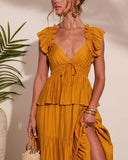 Glow Tiered Peplum Maxi Dress