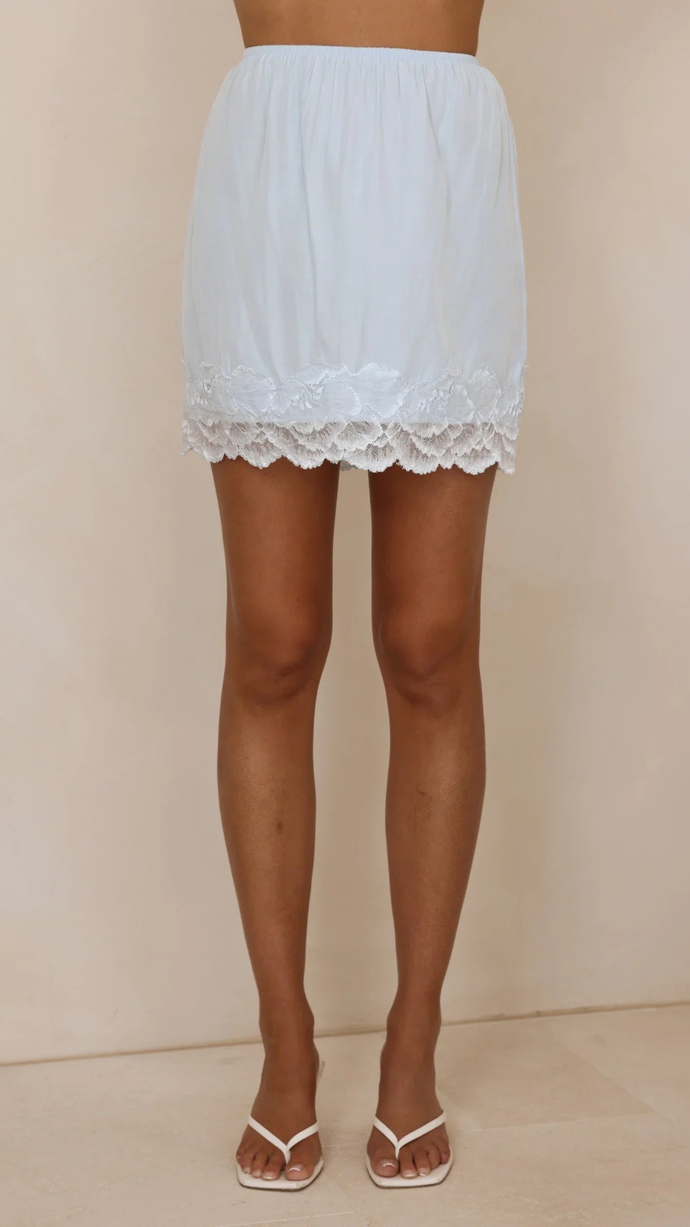 Davonne Lace Mini Skirt Baby Blue