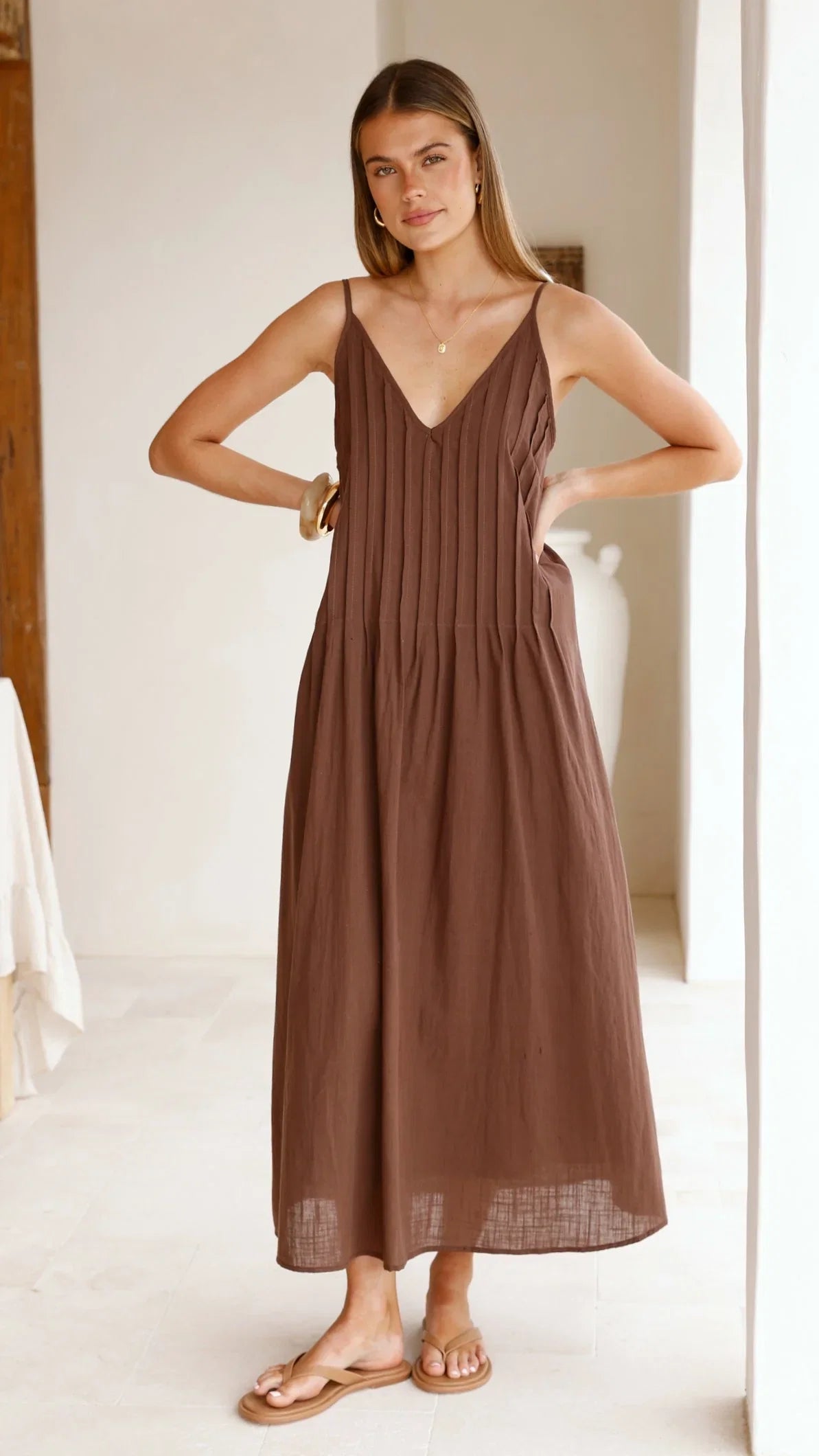 Aspen Maxi Dress Chocolate