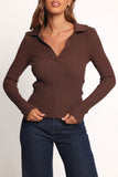 Emmerson Long Sleeve Knit Top Chocolate