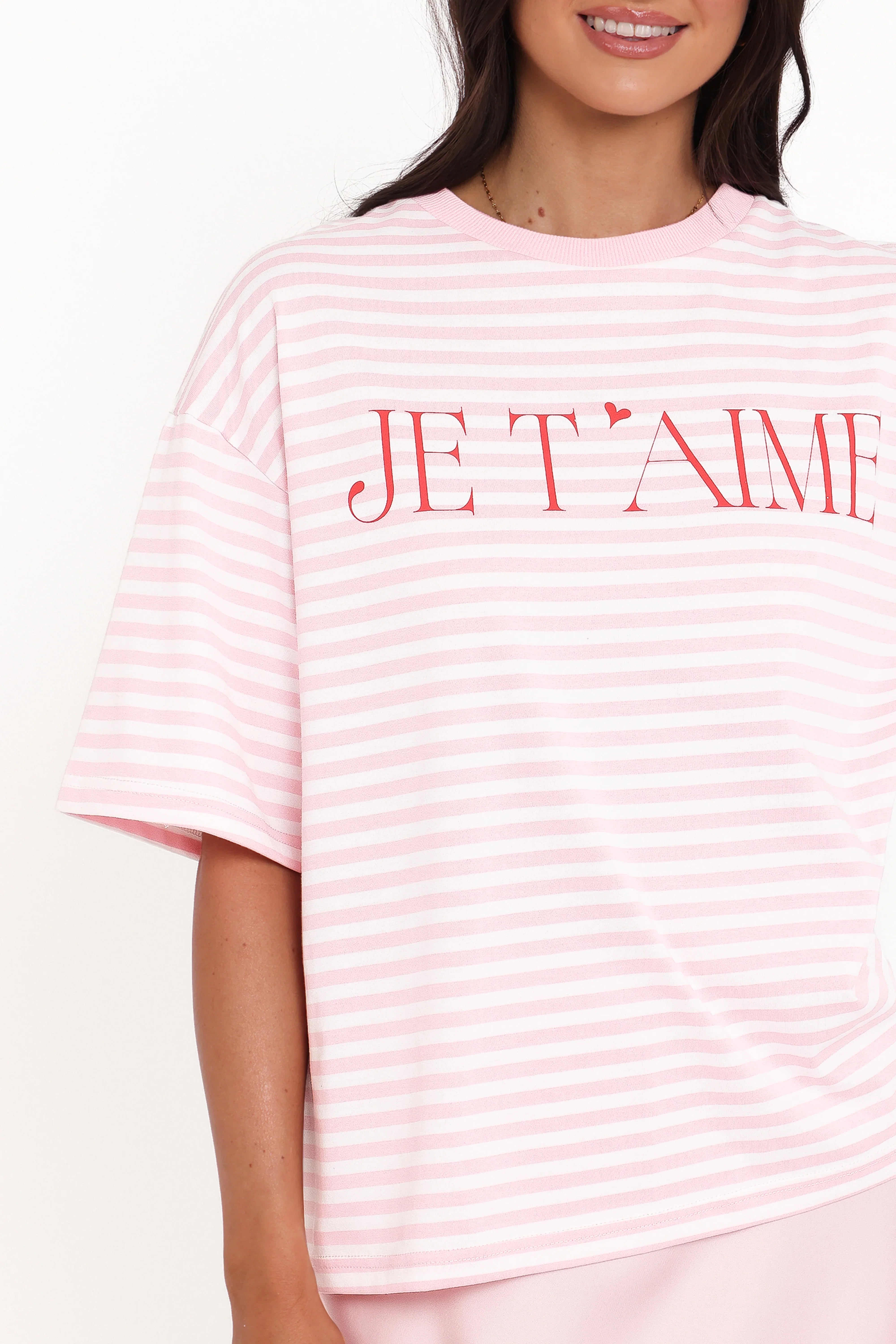 Marly Je TAime Tee Pink Stripe