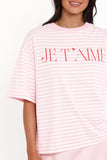 Marly Je TAime Tee Pink Stripe