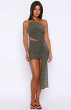 Lost In Your Eyes Ruched Mini Dress Olive