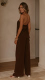 Zabrina Semi Sheer Strapless Top and Pants Set Chocolate