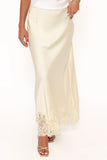 Alira Lace Trim Midi Skirt Yellow