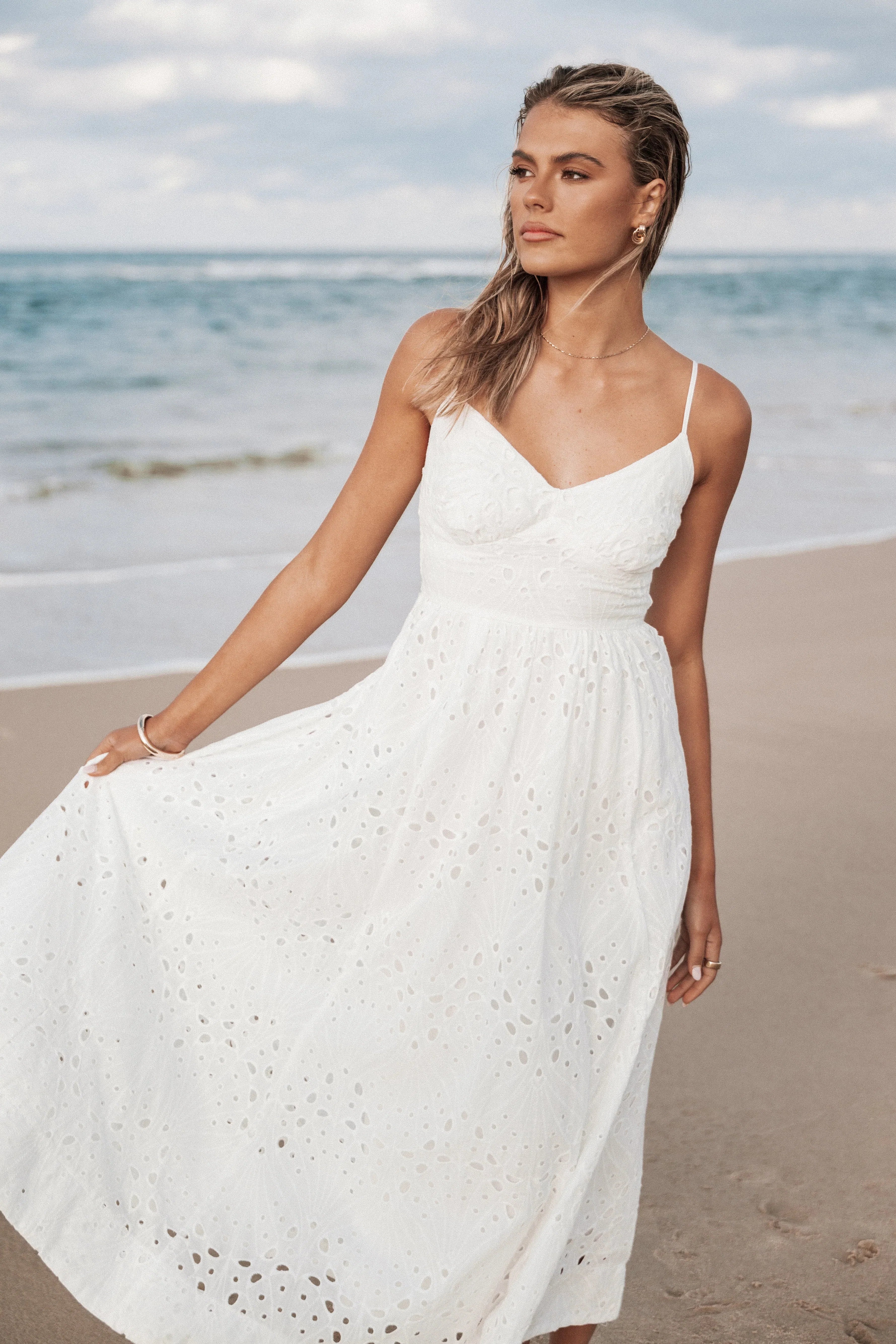 Yasmin Midi Dress White