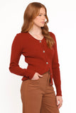Quay Button Front Cardigan Red