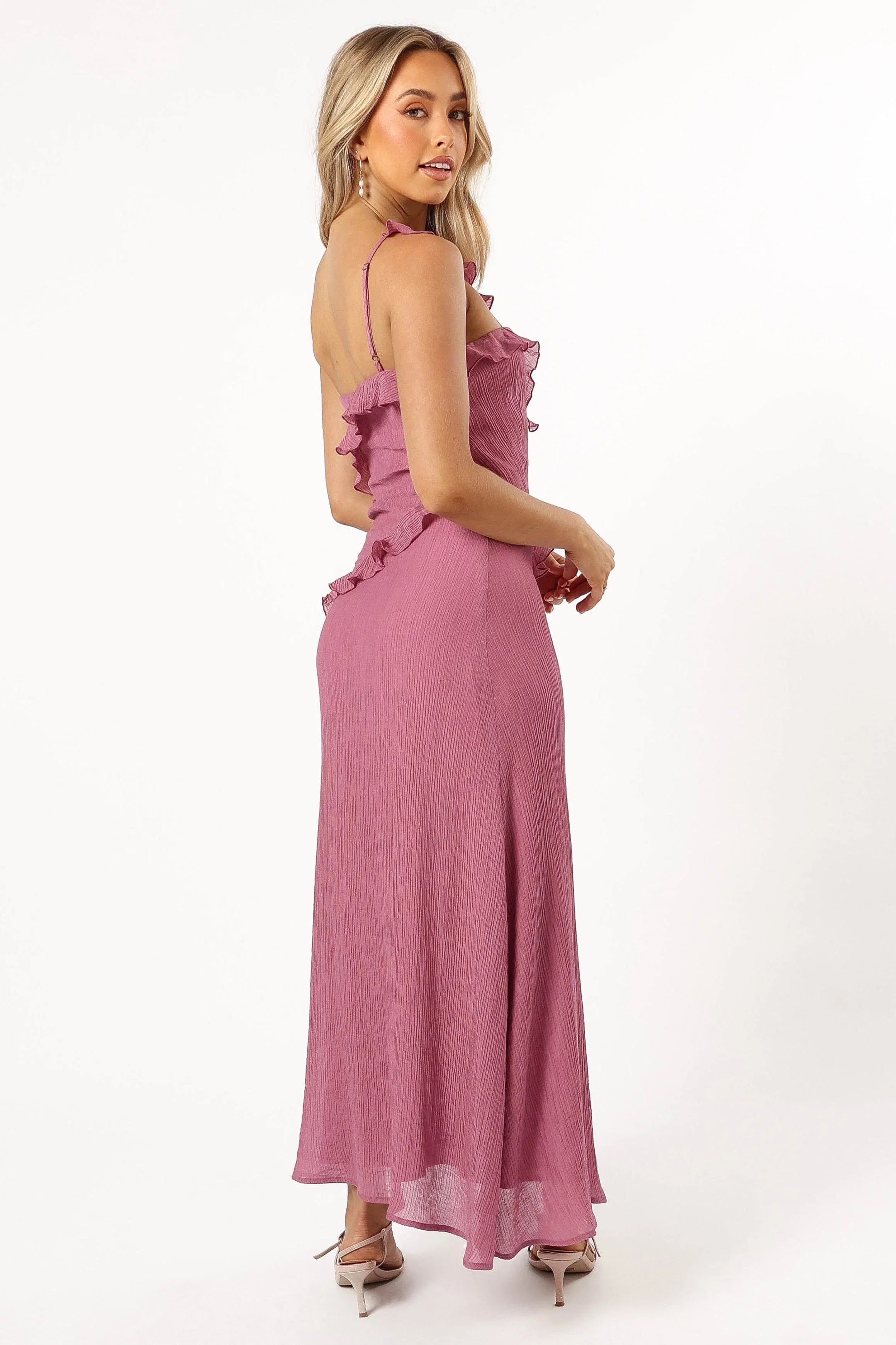 Ainslee One Shoulder Maxi Dress Pink