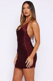 Reckless Glamour Fringe Mini Dress Burgundy