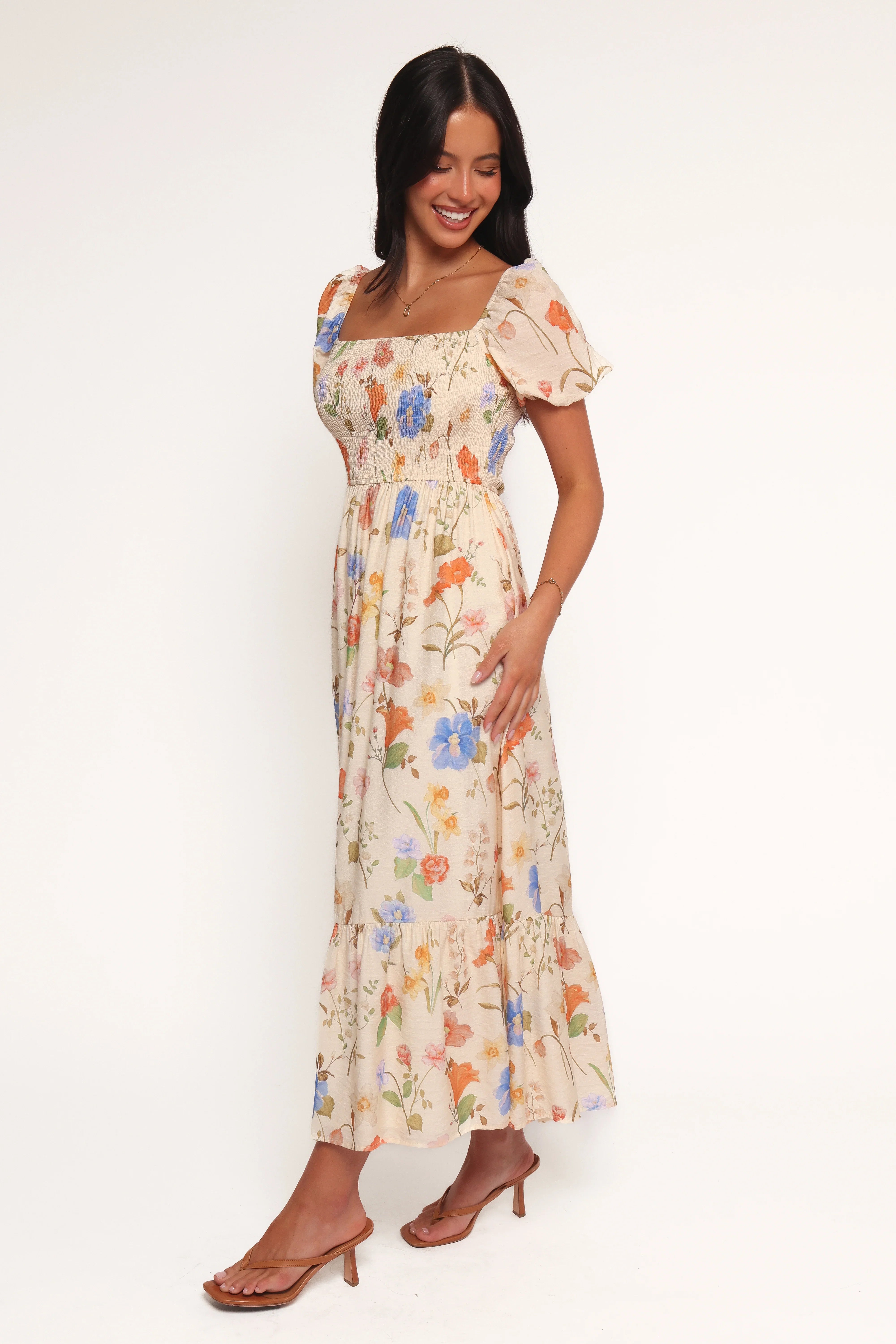 Cecelia Puff Sleeve Maxi Dress Floral