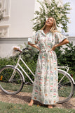 James Button Through Maxi Dress Flower Market