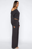 Cant Find The Words Knit Pants Charcoal