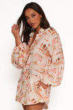 Cowper Romper Tan Print