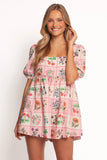 Floretta Puff Sleeve Romper Flora Tile