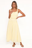 Enola Gather Midi Dress Yellow
