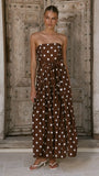 Astra Jumpsuit Chocolate Polka