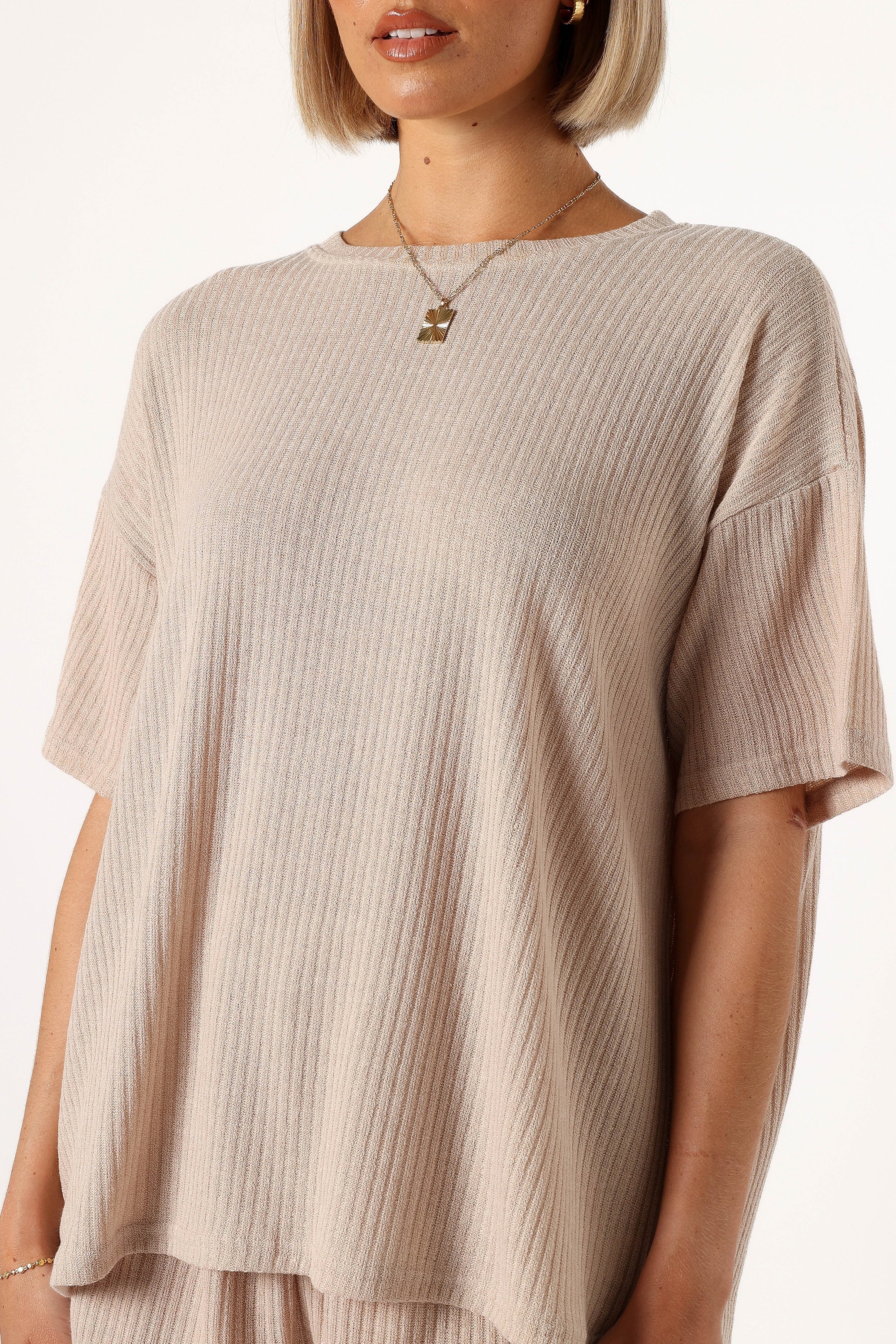 Granger Knit Short Set Tan