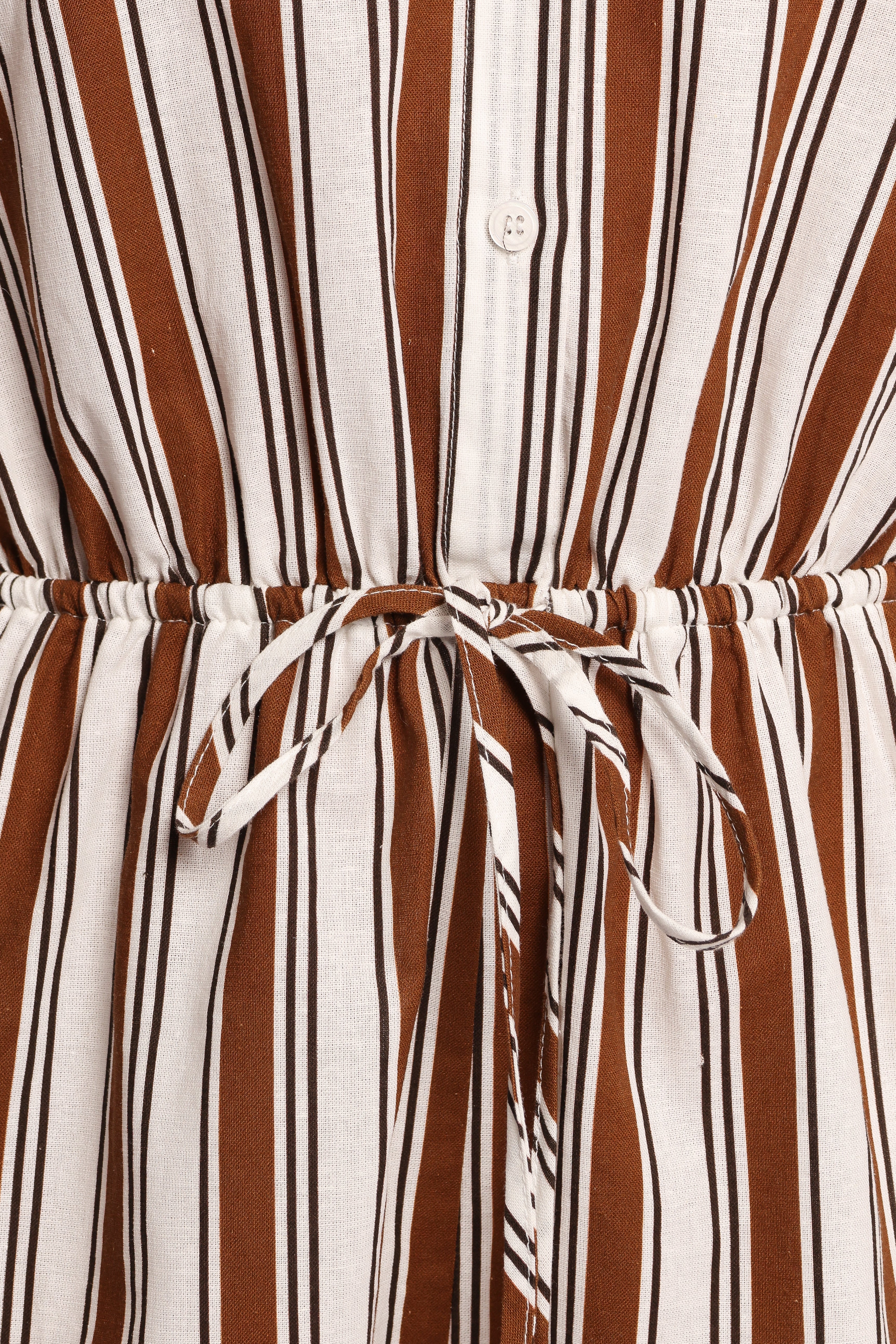 Beau Long Sleeve Romper Chocolate Stripe
