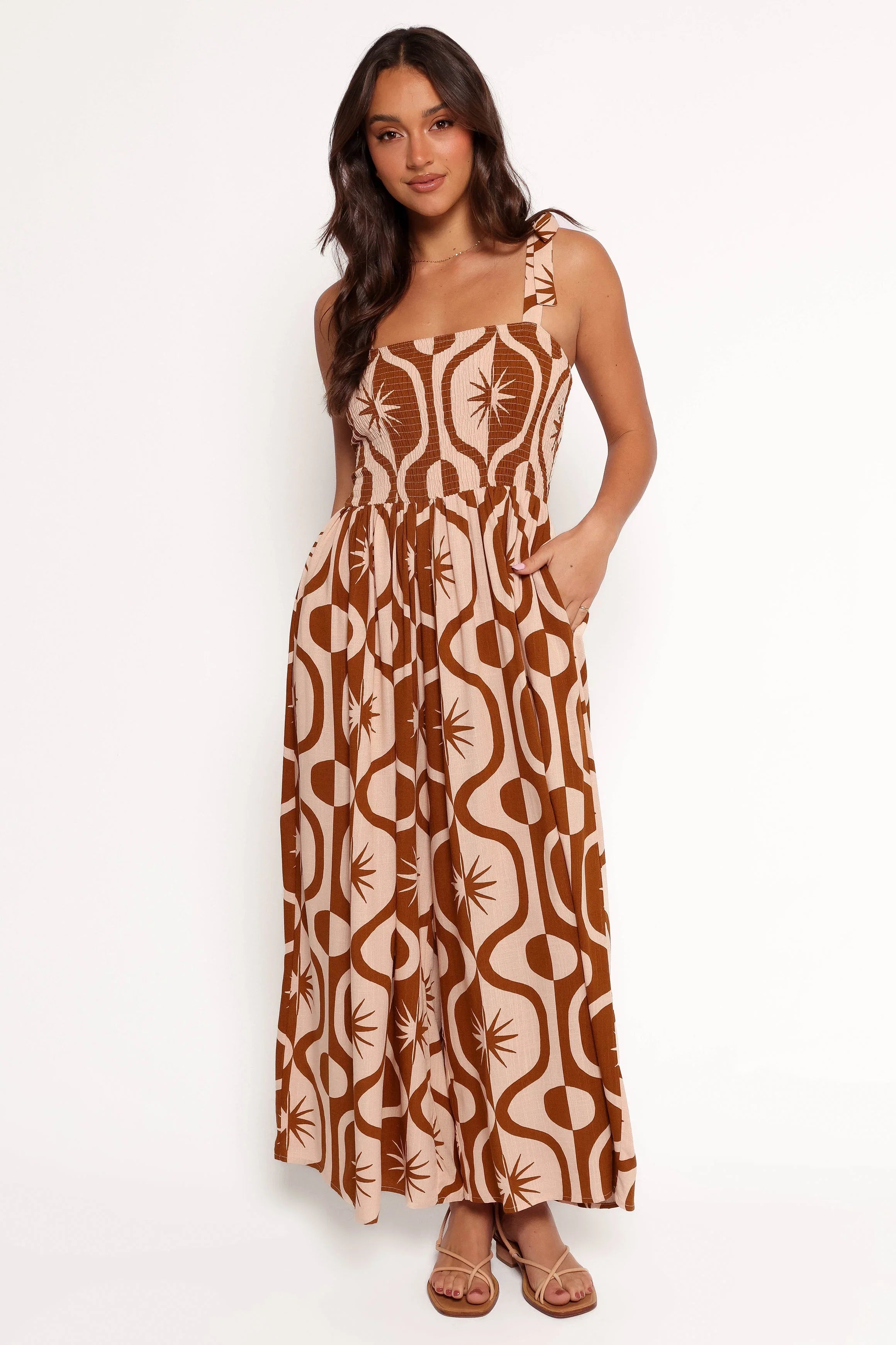 Ginelle Jumpsuit Tan Print