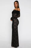 Be My Peace Lace Long Sleeve Maxi Dress Black