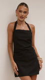 Kayden Mini Halter Dress Black