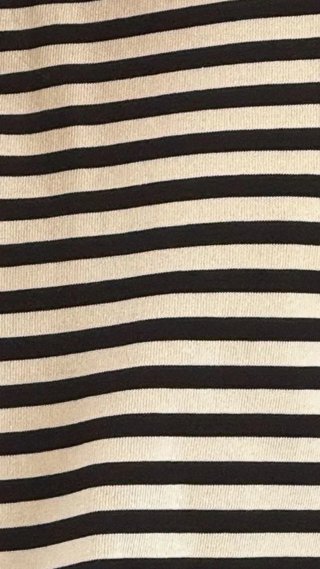 Solana Long Sleeve Top Black White Stripe