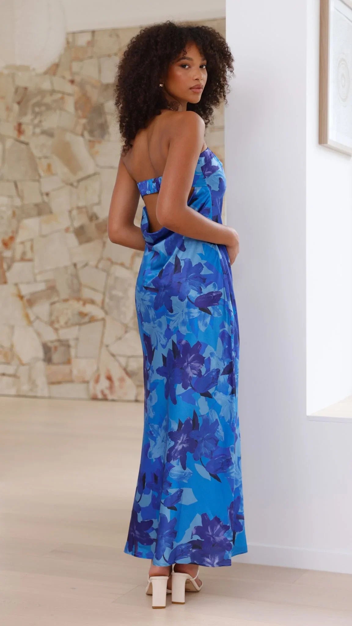Miya Maxi Dress Blue Floral