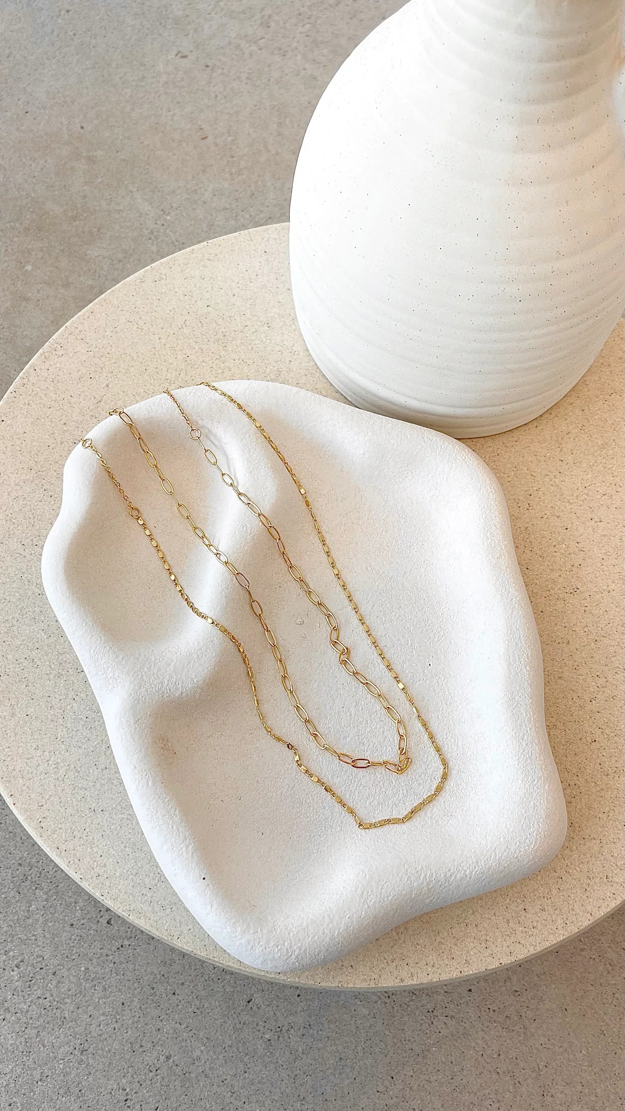 Fine Layered 18K Gold Plated Necklace Gold