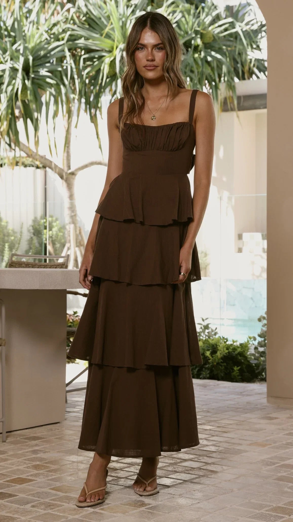Odilia Maxi Dress Chocolate