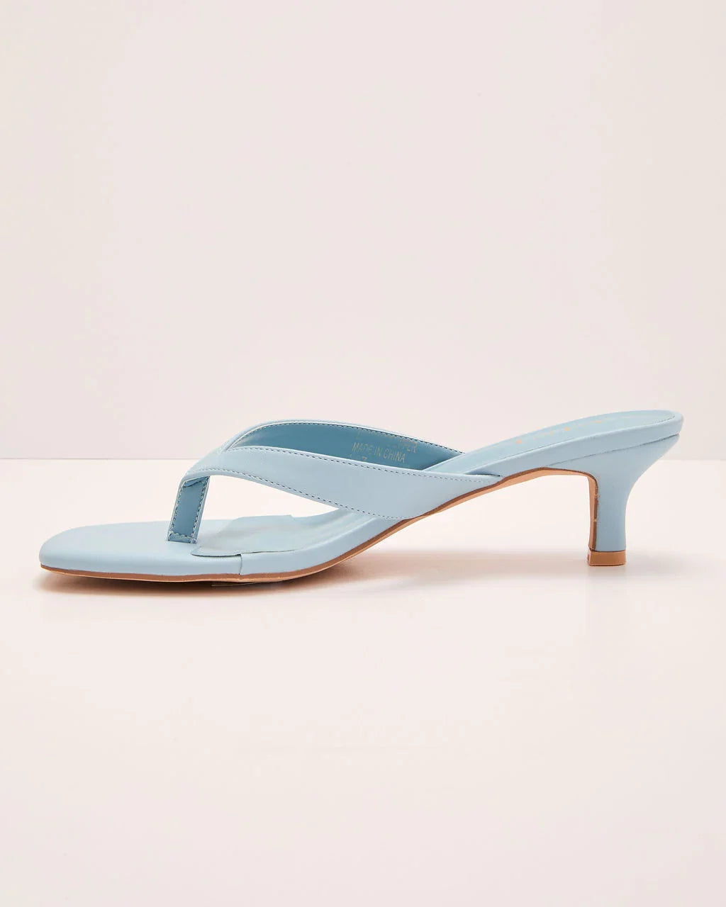 Elisse Vegan Leather Heeled Thong Sandal