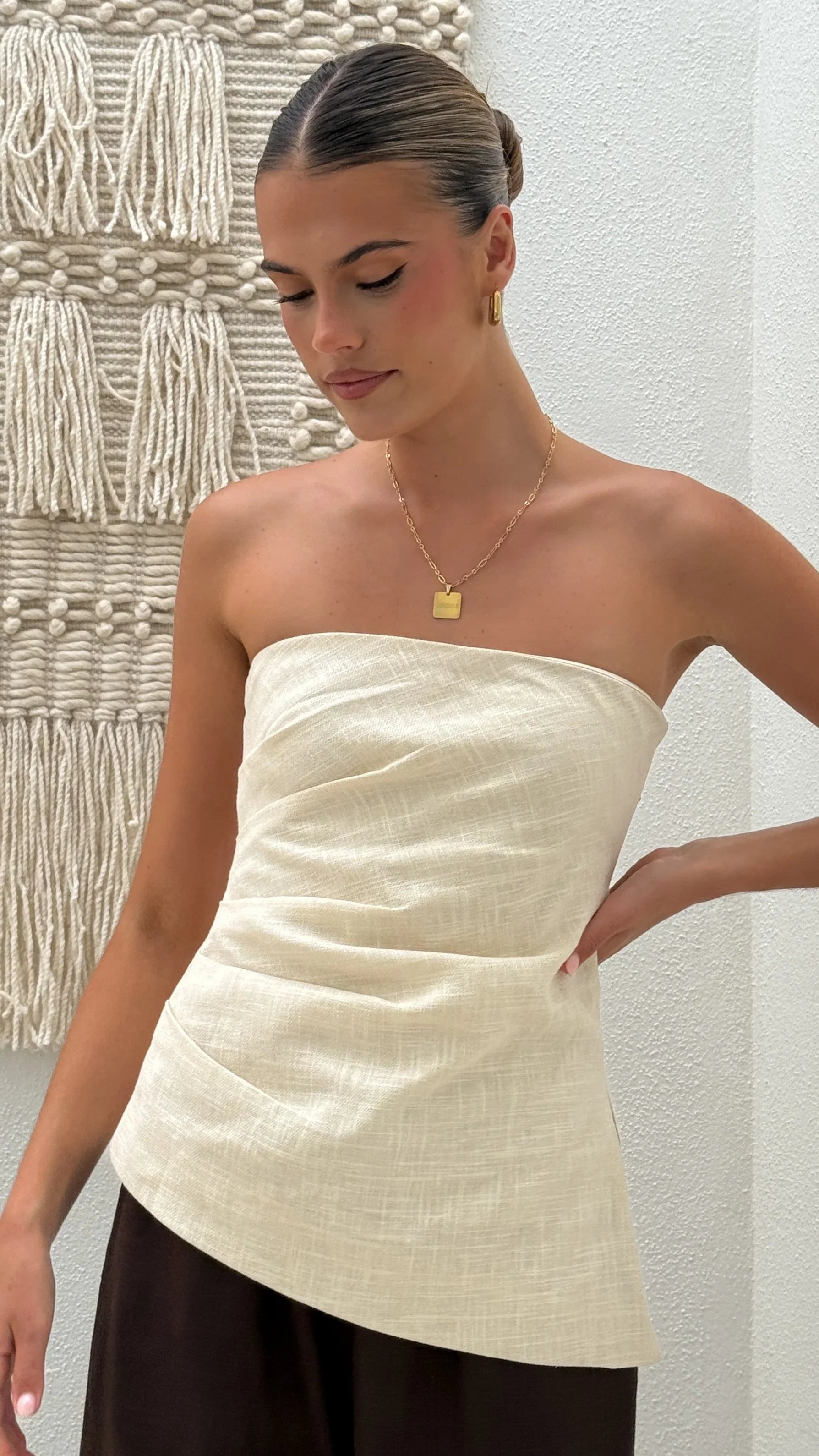 Dana Strapless Top Cream