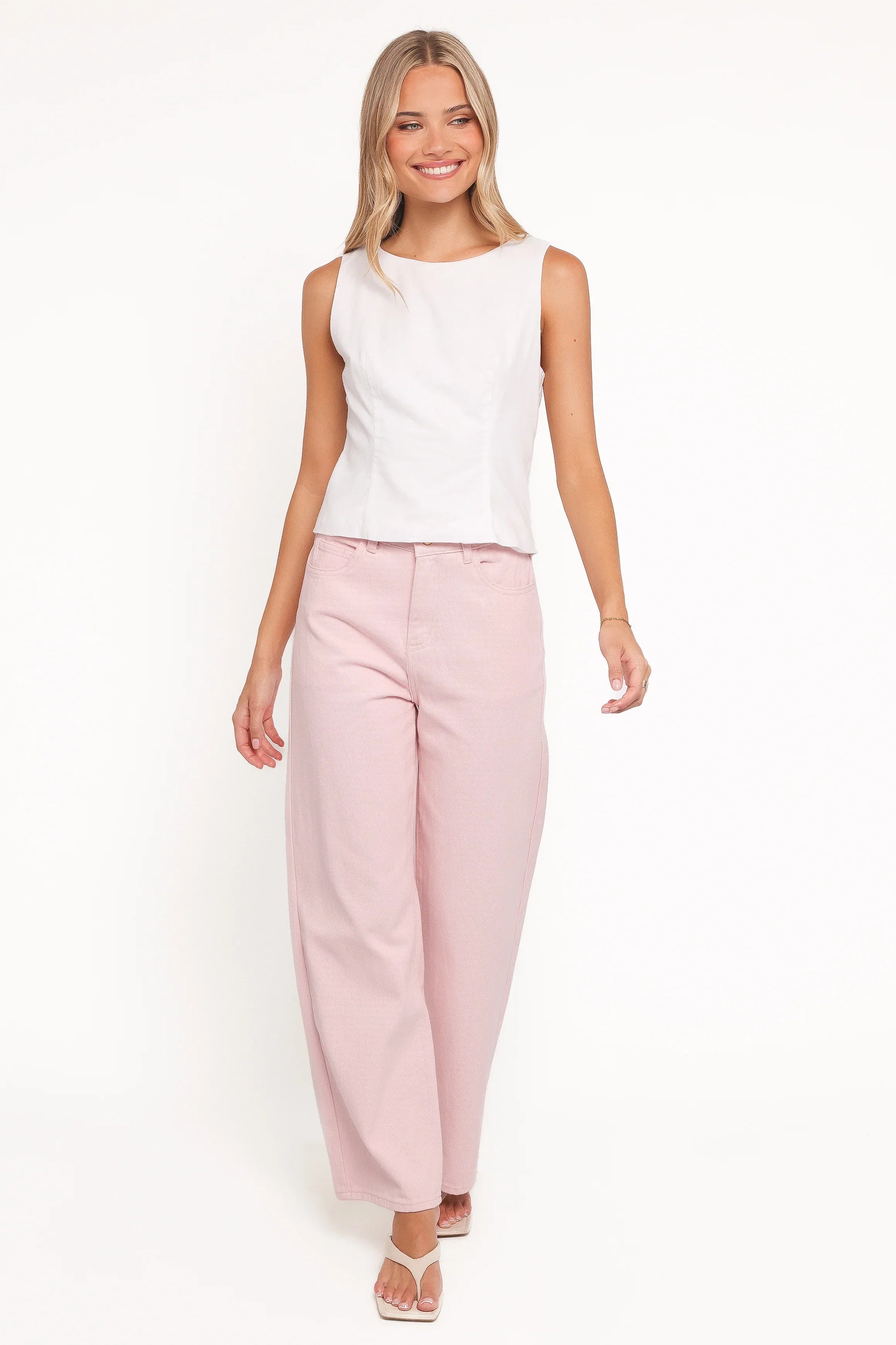 Ailis Wide Leg Jean Dusty Pink